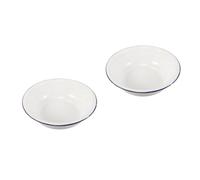 2 Piezas Lavabo Esmaltado Retro Blanco de 32cm Vintage | Superficie Lisa, Fácil de Limpiar, Uso Multifunción en Baño o Cocina, Estilo Esmaltado Clásico