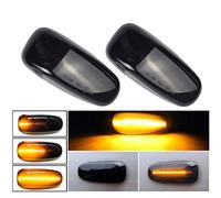 2 Piezas LED Intermitentes Laterales Dinamicos Amarillo ámbar Coche Luz Intermitentes Compatible con Mercedes-Benz Clase E W210 Clase C W202 Clase CLK W208 Clase SLK R170 Vito W638 (Negro)