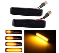 2 Piezas LED Intermitentes Laterales Dinamicos Amarillo ámbar Coche Luz Intermitentes Compatible con BMW Serie 5 E39 1995-2003 M5 (Negro)