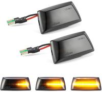 2 Piezas LED Intermitentes Laterales Dinamicos Amarillo ámbar Coche Luz Intermitentes Compatible con O-pel Corsa D Insignia A Astra H Adam Meriva B Zafira B para Cruze Aveo Orlando Cadillac (Negro)
