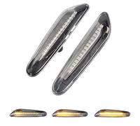 2 Piezas LED Intermitentes Laterales Dinamicos Amarillo ámbar Coche Luz Intermitentes Compatible con B-MW 1 3 5 Série E60 E61 E81 E82 E88 E46 E90 E91 E92 E93 X3 E83 X1 E84 (Transparent)