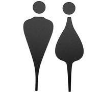 2 Piezas Letrero de Baño Acrílico Negro para Hombres y Mujeres