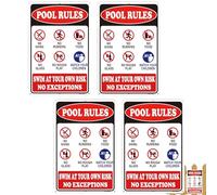 2 Piezas Letrero Retro De Reglas De Piscina, Letrero De Piscina Sin Buceo, Resistente A La Intemperie Reglas De Piscinas Resistentes A La Decoloración, Para Patio Trasero, Parque Acuático, Playa