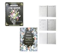 2 Piezas Libro De Planificador De Fin De Vida, Die Book Planner Organizer Notebook | Para Posessiones, Deseos Finales, Información Del Beneficiario, Último, Organizador De Planificadores De La Muerte