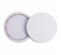 2 Piezas Lienzo Estirado Redondo de Algodón Blanco para Pintura