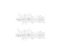 2 Piezas Ligueros de Boda Nupcial Conjunto de Anillo de Pierna de Liguero de Encaje Nupcial Blanco Ligas de Novia de Perlas Imitación Cosida a Mano Accesorios Nupciales de Perlas Mujer Niñas