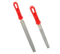 2 Piezas Lima Plana de Esmeril Mango de Plástico para Taller | Herramienta Manual Versátil, Acabado Suave y Agarre Cómodo, para Madera, Vidrio y Piedra