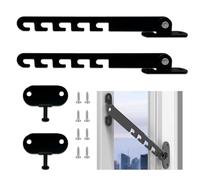 2 Piezas Limitador Apertura Ventanas, WWYSSZ Limitador de Apertura de Ventana Abatible, Limitador de Ventilación Apertura Ventanas, con Tornillos, para Ajustar las Aberturas de Las Ventanas (Negro)