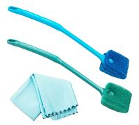 2 Piezas Limpiacristales Acuario con 2 Colors (azul y verde), Superficie abrasiva suave Limpieza Algas Esponja,Material seguro peces Cepillo Esponja,para mantenimiento
