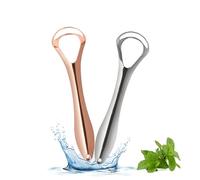 2 Piezas Limpiador de Lengua Acero Inoxidable, Rascador Doble Cabeza para Mejorar la Higiene Bucal y Reducir Mal Aliento, Ideal para Adultos y Niños