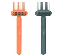 2 Piezas Limpiador de Peines para Cabello, Herramienta Verde PP | Mango Ergonómico, Tamaño Compacto, para Varios Peines y Cepillos, Retira Pelos entre Dientes con Facilidad