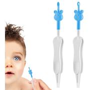 2 Piezas Limpiadores Nasales para Bebés, Alternativa 2 en 1 al Aspirador Nasal o al Aspirador Nasal, Limpieza Nasal-Auricular para Bebé, Bastoncillo Doble Punta + Pinza de Silicona para Nariz y Oídos