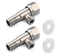 2 Piezas Llave de Paso Agua de 1/2 Pulgadas, 304 Inoxidable Llaves de Paso de Agua Baño (1/2-Entrada 3/8-Salida) Válvula para Baño, Inodoro, Lavabo