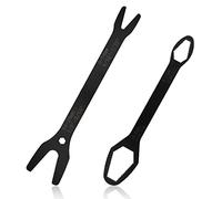 2 Piezas Llave Universal Multifuncional, 1/4''-1'' y 6-25mm Llave Universal Llave Torx de Doble Extremo Juego de Llaves Abiertas Dobles para Automóvil Hogar Mantenimiento (Negro)