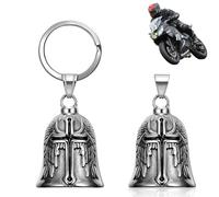 2 Piezas Llavero Campana Proteccion Moto, Aceite Campana de Guardian Moto, Campanilla Guardiana para Motocicleta, Campanilla de acero Inoxidable, Amuleto de la suerte