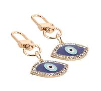 2 piezas Llavero Decorativo Ojo Azul y Brillante, Colgante de aleación | Adorno Reluciente y Moderno, Clip-On Resistente al Desvanecimiento, para Llaves, Mochila y Bolso