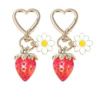 2 Piezas Llaveros De Fresa Y Margarita, Llaveros Dulces Y Lindos, Llaveros para Niñas, Llaveros Creativos, Coles para Decoración De Bolsos