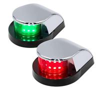 2 piezas luces de navegación de botes rojo reemplazo de luces de navegación marina marina 12V 3x2x4 pulgadas, accesorios de barcos de plástico marino