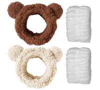 2 Piezas Lujosas Corbatas Y 1 Par De Correas De Muñeca, Linda Diadema, Diadema Elástica, Diadema Absorbente, Accesorios De Lavado De Cara.