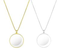 2 piezas lupa de lupa,Lente monóculo de lupa portátil 5X,Lupa colgante (oro+plata)