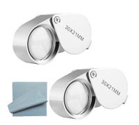 2 Piezas Lupa De Relojero/joyero, Lupa De 30x21mm para Joyeros, Lupas de Gran Aumento Joyería, Plegable Pequeña de Bolsillo para Piedras Preciosas, Diamantes, Plantas