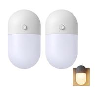 [2 Piezas] Luz Nocturna LED Blanca Cálida 4000K con Dos Modos, Iluminación Sin Contacto, 0.4W, Ahorro de Energía, Vida Útil de 60,000 Horas, Ideal para Dormitorios, Pasillos, Salas de Estar, Cocinas