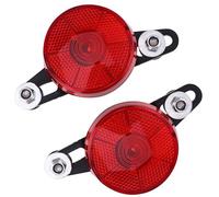 2 Piezas Luz Trasera de Bicicleta Multifunción para Estante, Roja | Luz de Advertencia, Señalización Intermitente, Plástico, Ajuste para Road Bike y Tandem