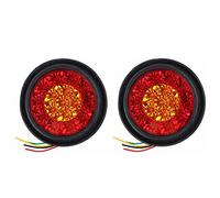 2 Piezas Luz Trasera LED Luz De Freno Trasera Indicador De Señalización De Parada 12V 24V para Coche Camión Remolque Caravana,Red Yellow