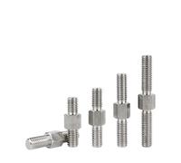 2 piezas M3 M4 M5 M6 M8 M10 M12 M14 M16 304 acero inoxidable rosca izquierda y derecha barra roscada de doble cabeza perno de varilla roscada de doble extremo(100mm,M6)
