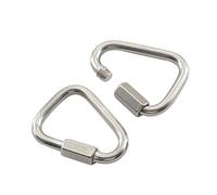 (2 piezas) M8 Triángulo de enlace rápido 304 acero inoxidable con bloqueo Delta de cadena seguridad