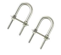 2 piezas M8 x 100mm pernos en U redondos,Accesorios de pernos en U de hardware de alta resistencia,304 pernos en forma de U de acero inoxidable con tuercas y placas U pernos