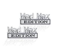 2 piezas MAD MAX Edition Emblema Coche Camión Reemplazo para Vehículo Universal Coche Camión SUV (Plata)
