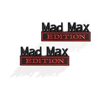 2 piezas MAD MAX Edition emblema de coche camión de repuesto para vehículo universal coche camión SUV (negro rojo)
