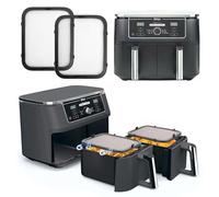 2 Piezas Magnético Protector Contra Salpicaduras Accesorios para Freidora de Aire para Ninja Foodi MAX Freidora de Aire con Compartimento Doble AF400EU & AF451EU, Protección de Silicona GADITIEK