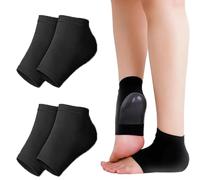 2 Piezas Manga de Compresión para el Cuidado de Los Pies y el Talón, Protectores de Talón de Silicona, para tendinitis de Aquiles, Talones Agrietados, Alivio del Espolón Calcáneo