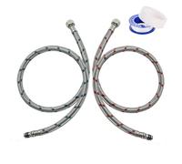 2 Piezas Mangueras de Grifo Cocina G3/8 x M10, Trenzada de Acero Inoxidable Flexible Mangueras Trenzadas Latiguillos de Fontanería 800mm Latiguillo de Grifo Flexible para Cocinas Baños