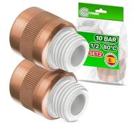 2 Piezas Manguito Electrolitico Termo 1/2” Núcleo de Nylon Presión 10 Bar Resistente a Temperaturas de Hasta 80°C - MADE IN SPAIN - Garantía de 5 Años - ONIX TECH