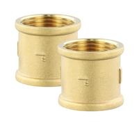 2 Piezas Manguitos de Latón de 1 Pulgada,Conector de Rosca Interior Resistente, Enlace para Tubería de Agua, Accesorios Duraderos para Conexión de Tubería,Agua Fría y Caliente, Hogar e Industria