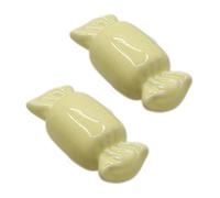 2 piezas Manijas Armario Diseño en forma de caramelo Mango de cerámica Tiradores de porcelana para gabinetes Pomos de puerta niños Bonito Manillas para cajones,cocina (yellow)