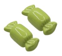 2 piezas Manijas Armario Diseño en forma de caramelo Mango de cerámica Tiradores de porcelana para gabinetes Pomos de puerta niños Bonito Manillas para cajones,cocina (green)