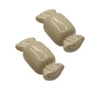2 piezas Manijas Armario Diseño en forma de caramelo Mango de cerámica Tiradores de porcelana para gabinetes Pomos de puerta niños Bonito Manillas para cajones,cocina (brown)