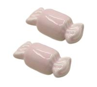 2 piezas Manijas Armario Diseño en forma de caramelo Mango de cerámica Tiradores de porcelana para gabinetes Pomos de puerta niños Bonito Manillas para cajones,cocina (pink)