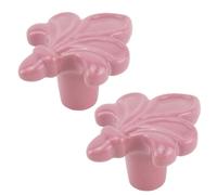 2 piezas Manijas En Forma de hoja de arce Armario Mango de cerámica Tiradores de porcelana para gabinetes Pomos de puerta niños Bonito Manillas para cajones,cocina (pink)