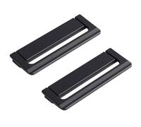 2 piezas manijas invisibles manija de cajón tirador oculto armario de aleación de zinc perillas de gabinete de cocina ocultas for gabinetes, armarios, alacena, con tornillos(Matte Black,Pitch:96mm)