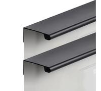 2 Piezas Manijas Largas Invisibles Manijas de Cajón Negras Mate Tiradores de Puerta de Gabinete de Cocina de Aleación de Aluminio Manijas para Casilleros Ocultas (Length 1000mm)