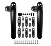 2 Piezas Manilla Ventana, Tirador de Ventana, Mango de Seguridad para Ventana, Mango de Aluminio Macizo con Tornillos para Ventanas, Puertas de Balcón y Puertas de Terrazas-Negro