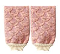 2 Piezas Manopla Exfoliante de Ducha Rosa, Tejido Doble para Baño | Accesorio de Baño, Uso en Ducha y Baño, Elimina Suciedad y Aceite, para Piel Apagada