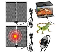 2 Piezas Manta Calefactora Para Reptiles, 28x28cm Tapetes Térmicos Para Terrarios, 14w 220v Estera Calefactora Para Terrario, Para Reptiles Tortuga, Serpientes Lagartos Geckos,Arañas- Tapetes Térmicos