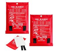 2 Piezas Mantas Ignífugas, 1,2m X 1,2m Manta Ignífuga, Manta Ignífuga para Cocina, Manta Ignífuga De Fibra De Vidrio para Incendios De Grasa, Incendios De Grasa, Cocina, Coche, Caravana, Etc