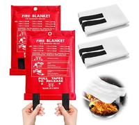 2 Piezas Mantas Ignífugas, 1,2m X 1,2m Manta Ignífuga, Manta Ignífuga para Cocina, Manta Ignífuga De Fibra De Vidrio para Incendios De Grasa, Incendios De Grasa, Cocina, Coche, Caravana, Etc